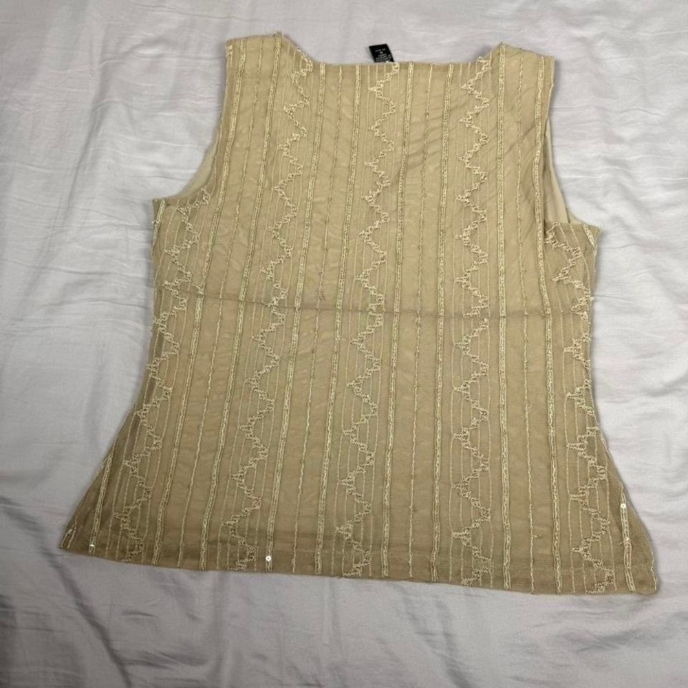 y2k Valerie Stevens light green beaded fairy babydoll tank top - Picture 6 of 6